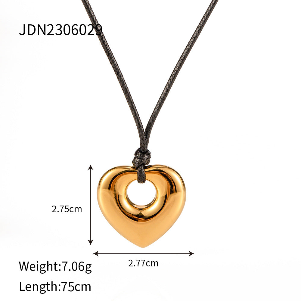 Jie Ding Stainless Steel Love Pendant Necklace Clavicle Chain Titanium Steel Necklace
