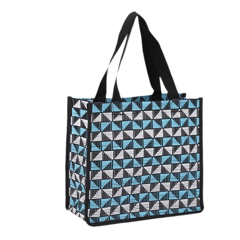 Women's PET PVC Geometric Argyle Classic Style Square Open Shoulder Bag Tote Bag