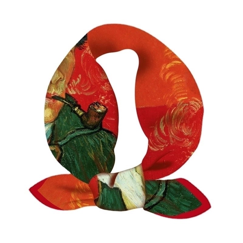 Women's Elegant Retro Oil Painting Twill Printing Silk Scarf