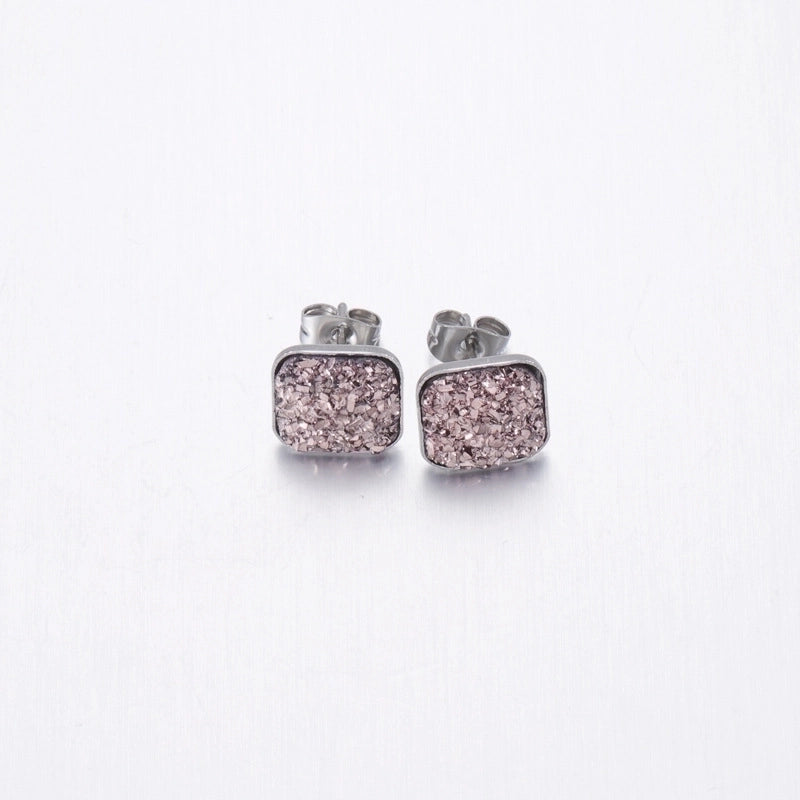 5 Pieces Elegant Minimalist Geometric Plating Inlay Stainless Steel Resin None Ear Studs