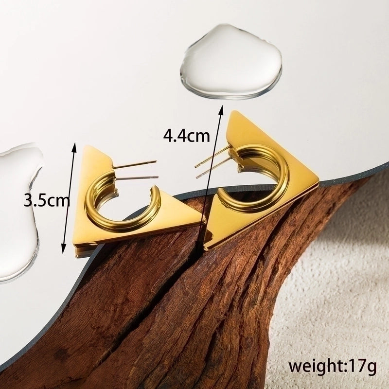 1 Pair Minimalist Solid Color Plating Stainless Steel 18k Gold Plated Ear Studs