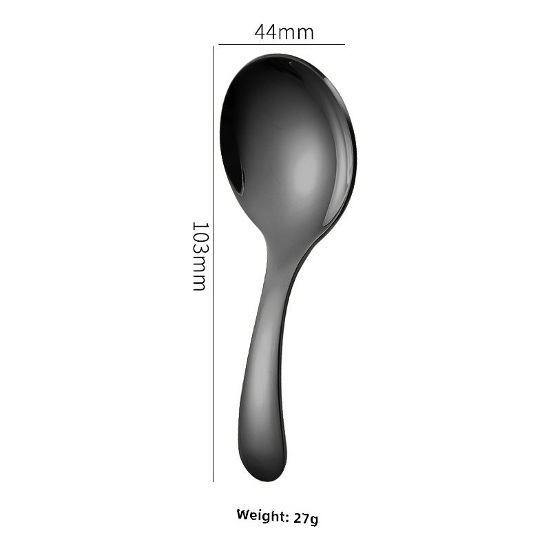 304 Stainless Steel Short Handle Spoon Mini Children's Tableware Ice Cream Dessert Spoon Tea Spoon Outdoor Travel Convenient