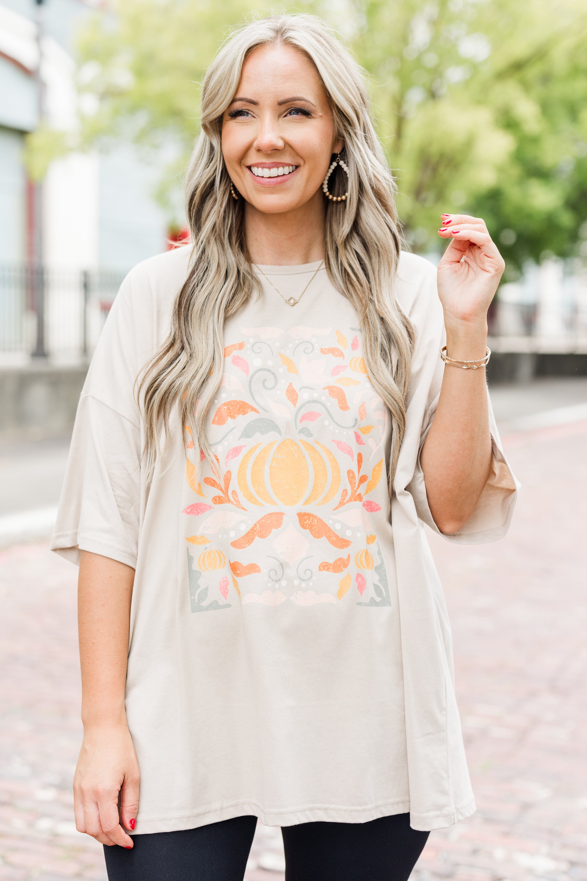 Colors Of Fall Boyfriend Tee. Light Mocha