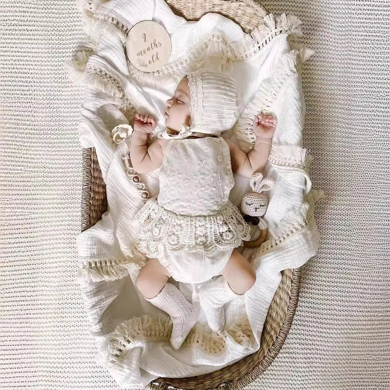 Minimalist Solid Color Cotton Blanket Baby Accessories