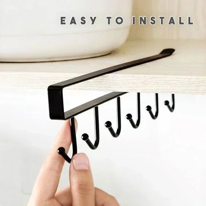 (Summer Hot Sale- 50% OFF) Under-Cabinet Hanger Rack (6 Hooks)- Buy 2 Get Extra 10% OFF