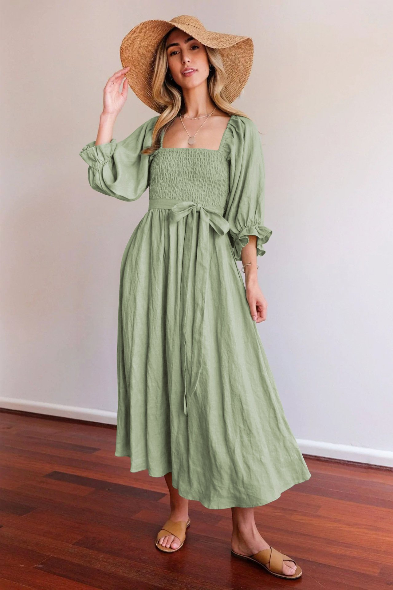 🏖️FRENCH RUFFLED LANTERN SLEEVES MULTI-WEAR DRESS🔥HOT SALE 49% OFF