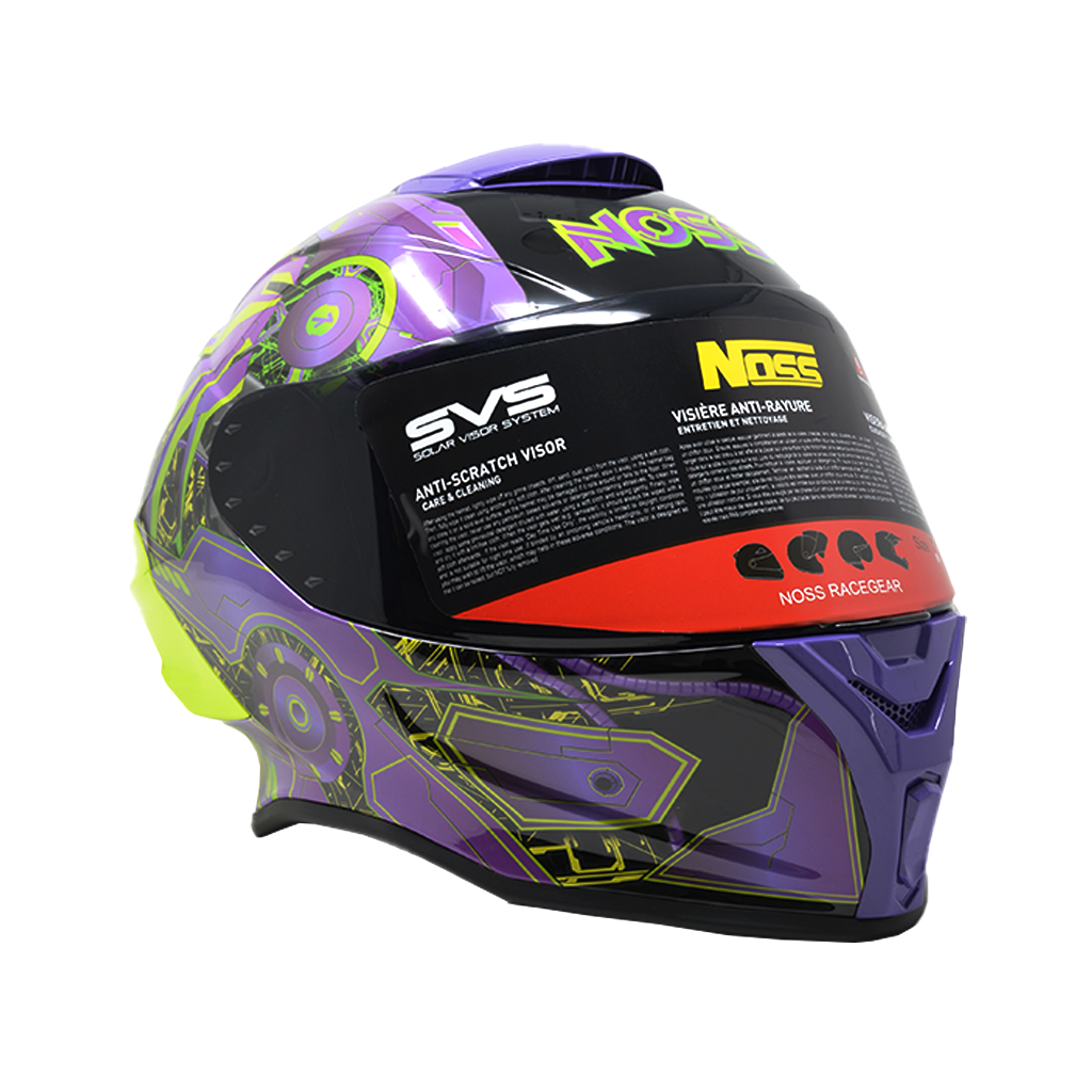 Casco Noss 801 Robot Morado