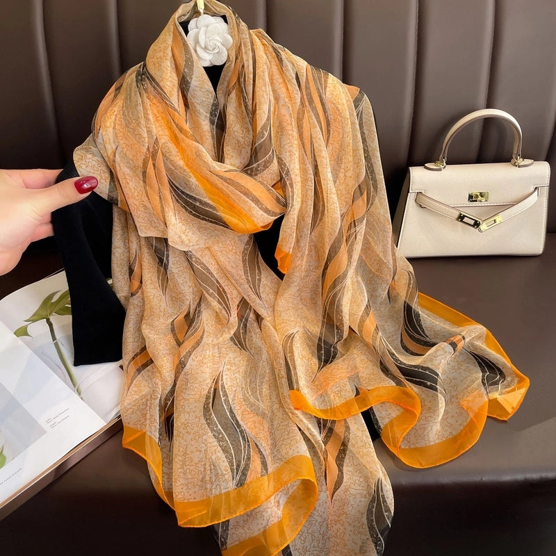 Spring And Summer New Yourou Silk Scarf Large Size Printed Beach Towel Dot Travel Vacation Sunscreen Scarf Women's Spot