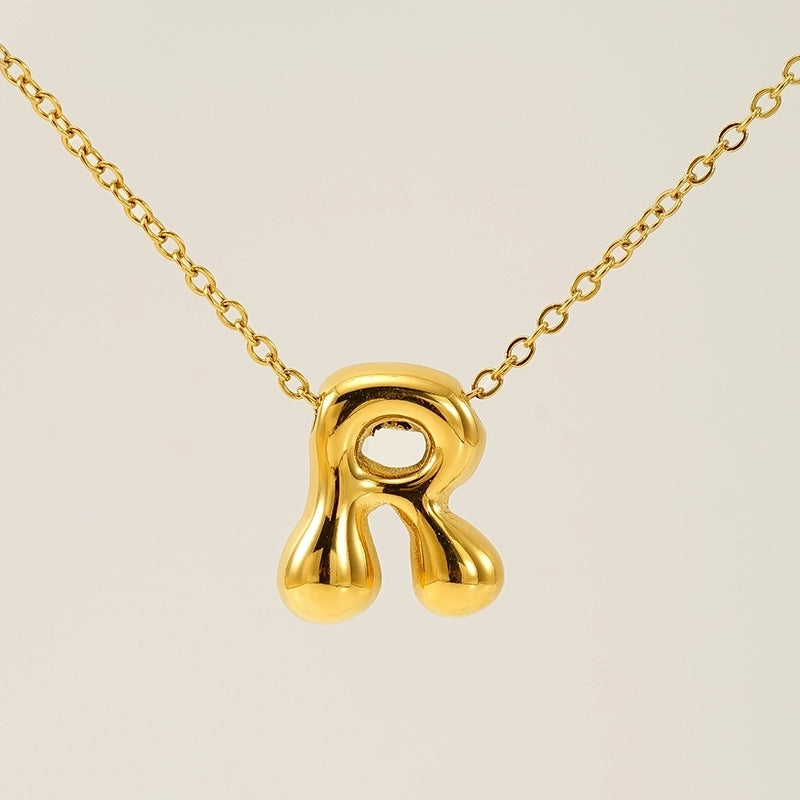 Basic Classic Style Letter 304 Stainless Steel 18K Gold Plated Plating Pendant Necklace