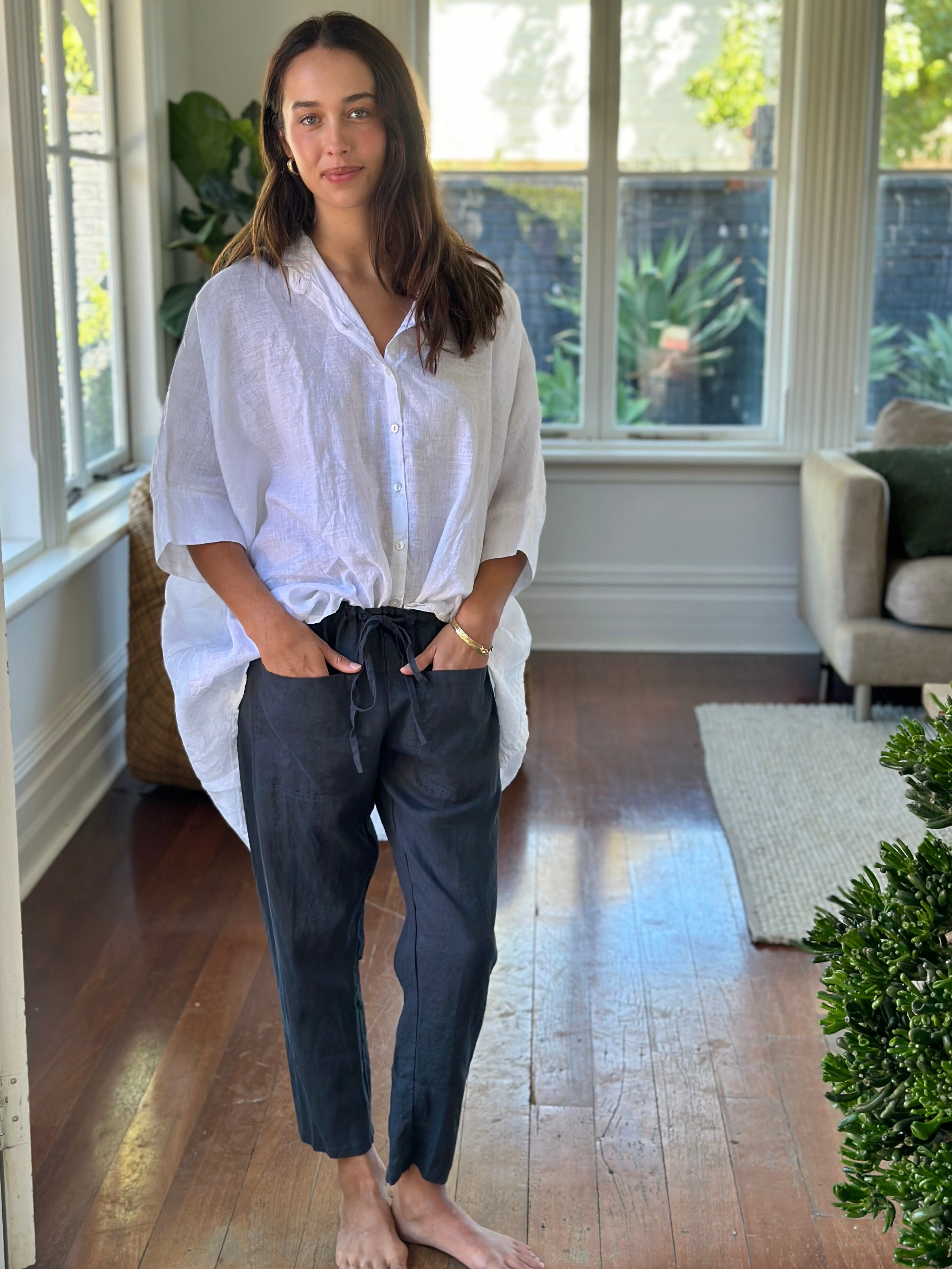 issey shirt - white linen