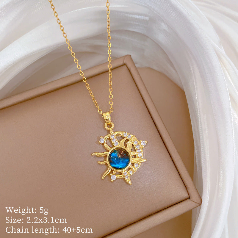 Copper Micro-Inlaid Necklace For Women Copper Micro-Inlaid Real Gold Electroplating Simple Ins Exquisite Clavicle Chain Neck Chain