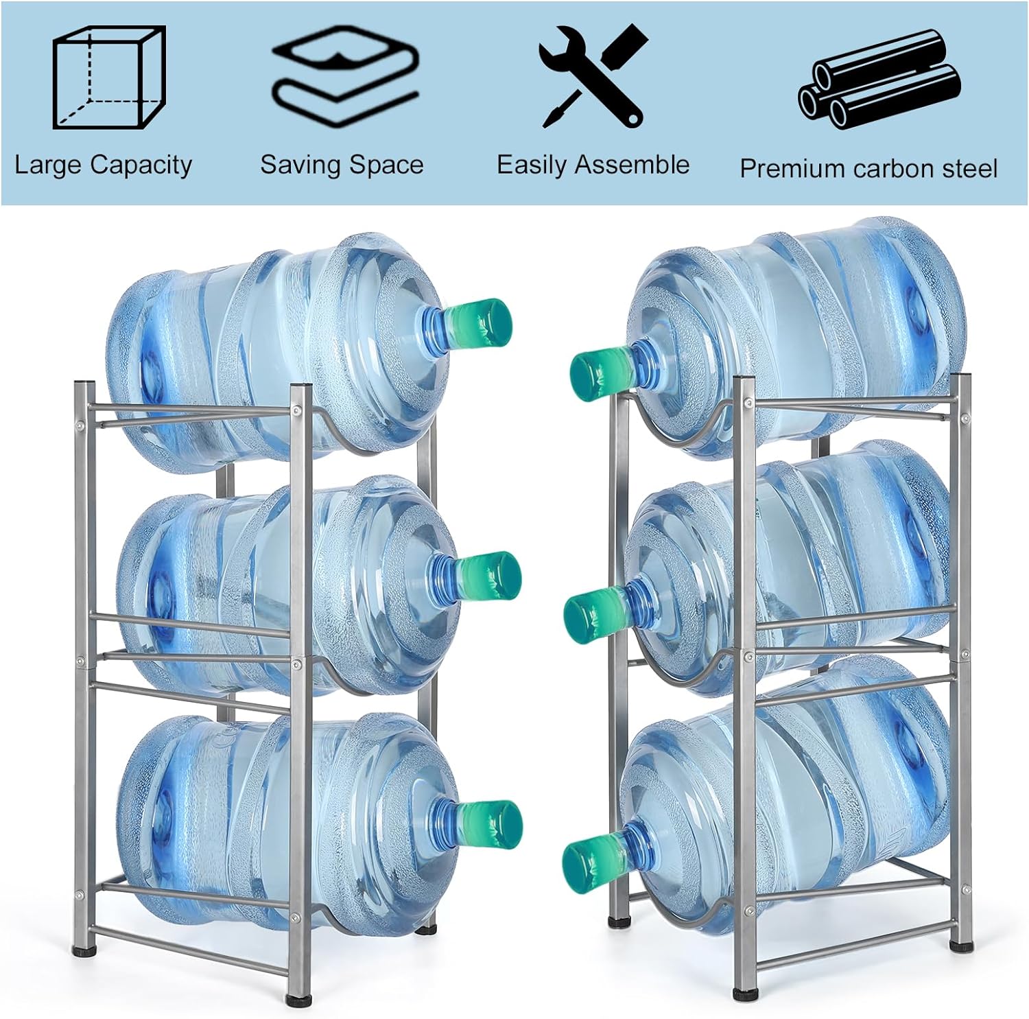 3 Tier Bottle Rack. Metal Water Bottle Holder Storage Rack