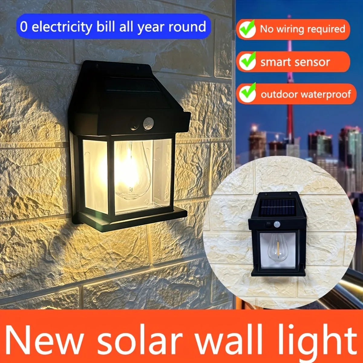 2023 New Outdoor Solar Wall Lamp