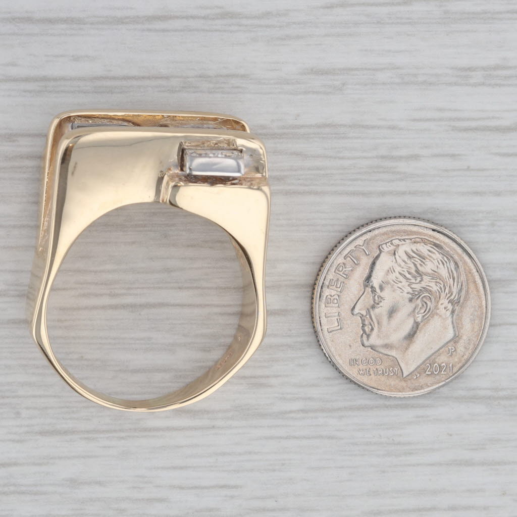 0.24ctw Diamond Ring 14k Yellow White Gold Size 10.25 Men's