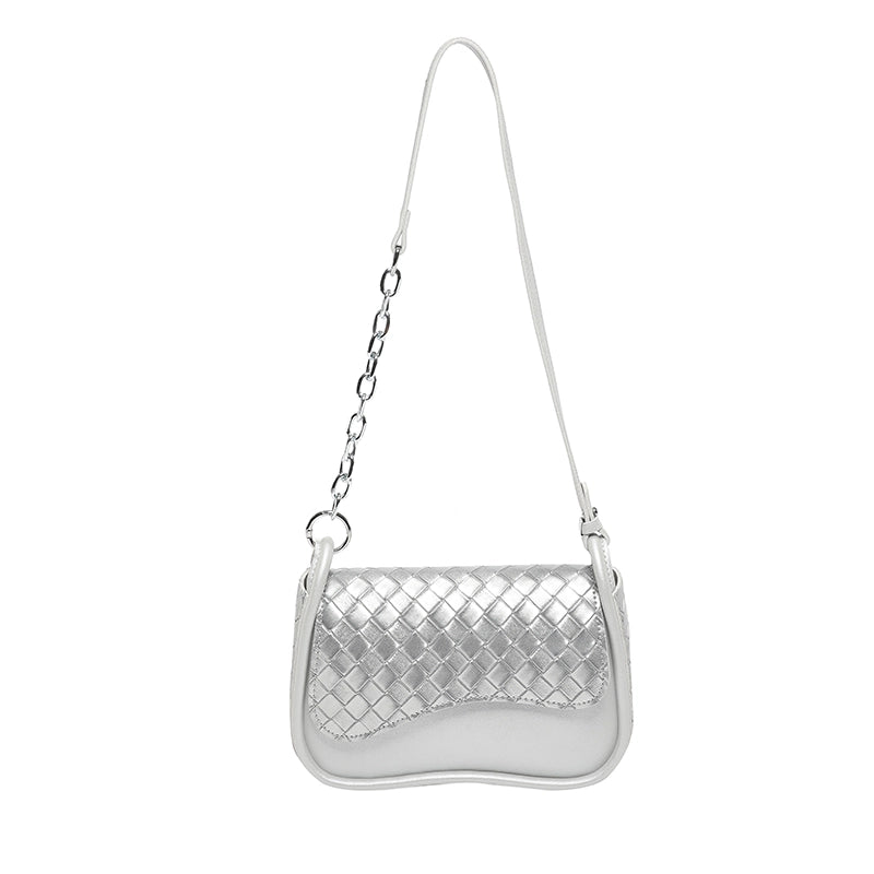 Women's Small Pu Leather Solid Color Elegant Square Flip Cover Shoulder Bag Crossbody Bag
