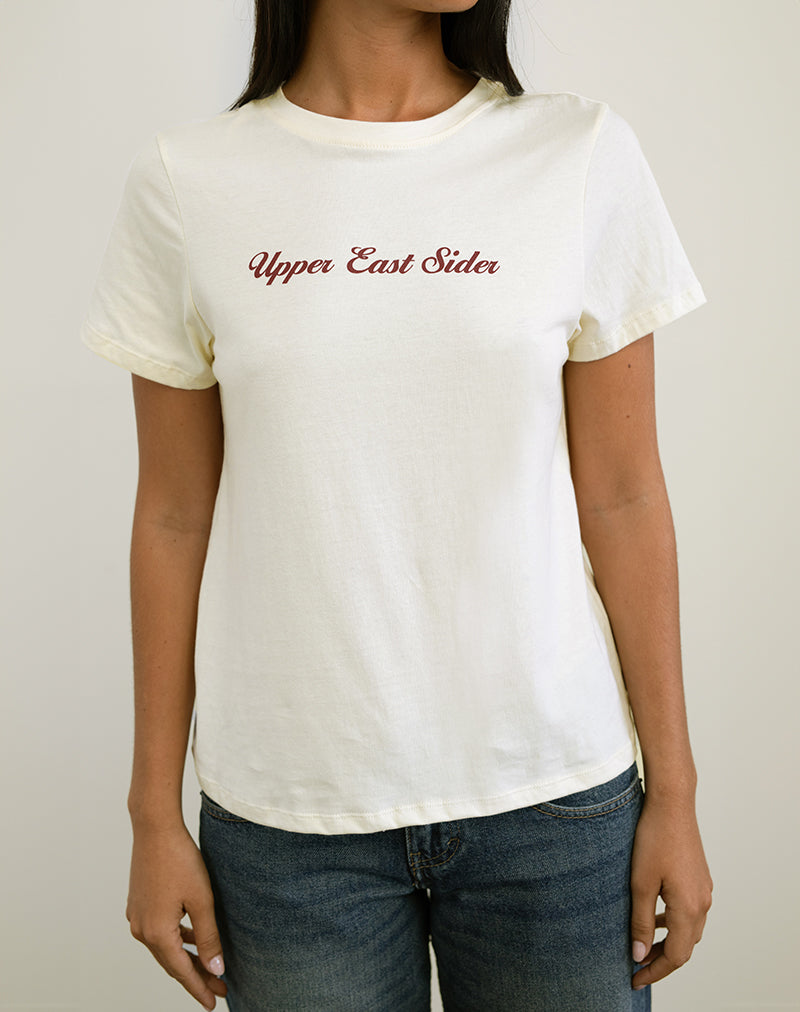 Saki Tee in Ivory with Upper East Sider Print