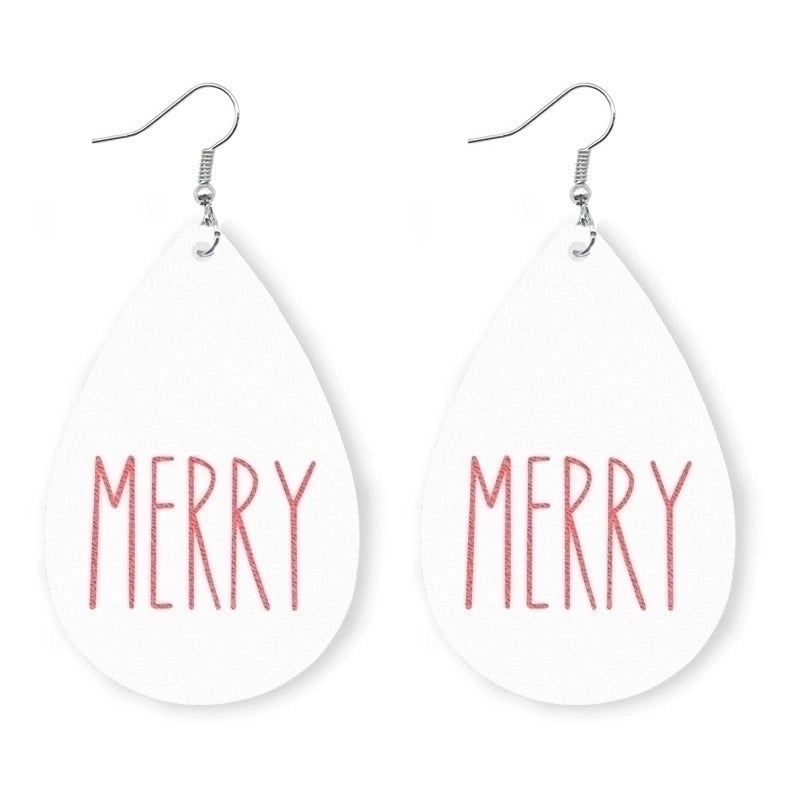 1 Pair Minimalist Classic Style Streetwear Christmas Tree Water Droplets Snowflake Pu Leather Drop Earrings