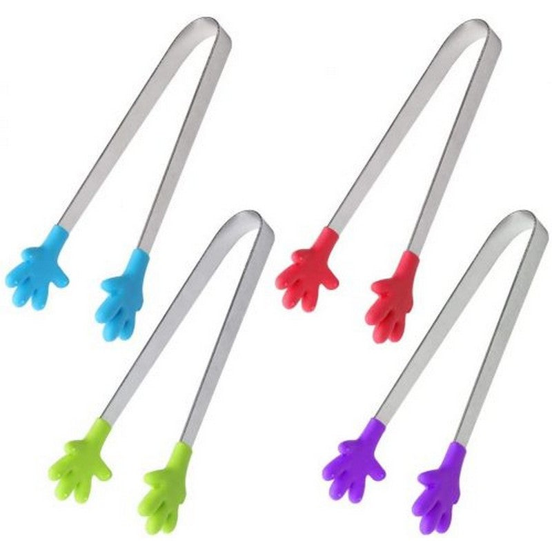 Silicone Kitchen Mini Tong Clip Salad Pliers Kitchenware Mini Tongs Dessert Tongs Food Tongs Ice Cube Tong Cake Tong - Stainless Steel