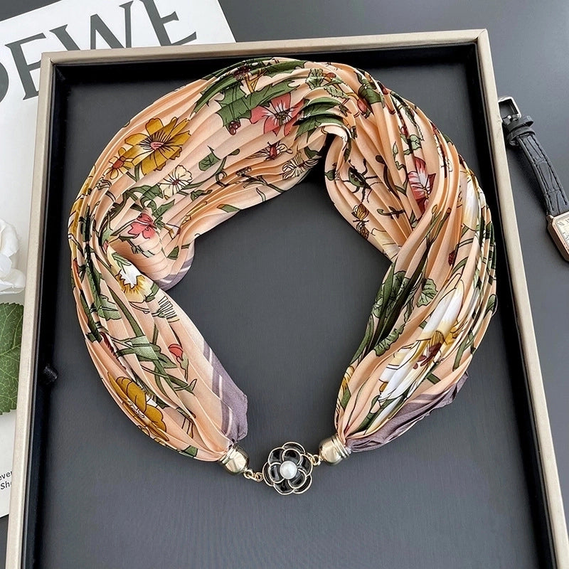 Women's Cute Sweet Minimalist Color Block Polyester Printing Silk Scarf