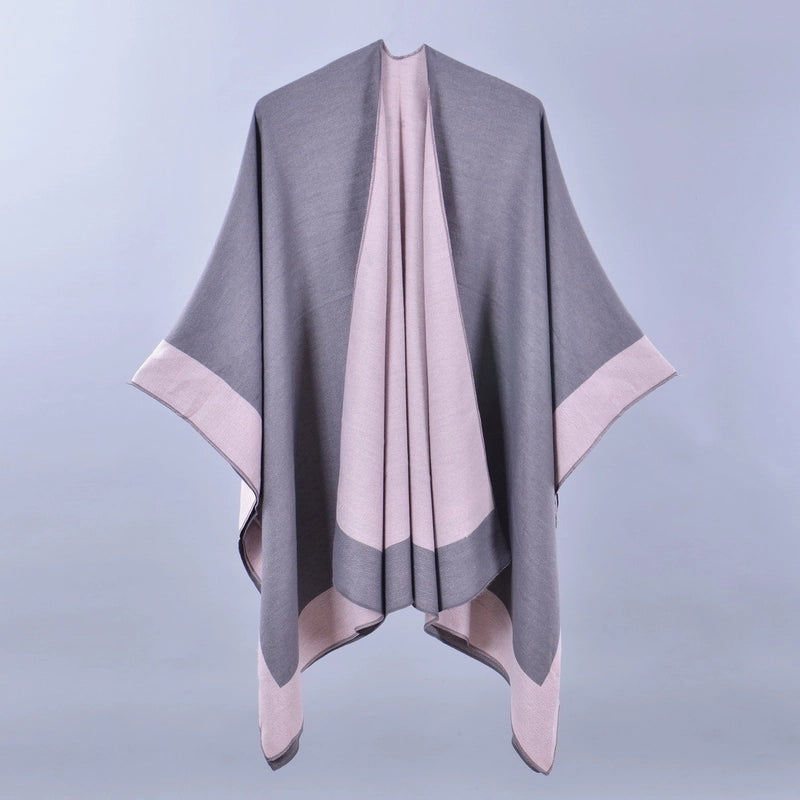 Women's Casual Color Block Imitation Cashmere Shawl