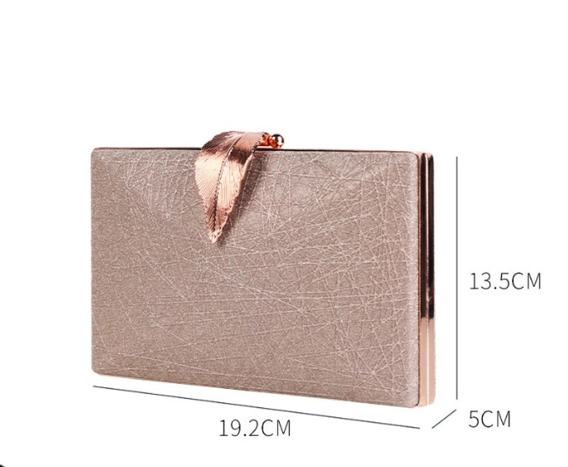 Blue Black Gold Pu Leather Solid Color Square Evening Bags