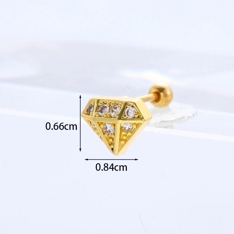 Ear Cartilage Rings & Studs Exaggerated Animal 316L Stainless Steel  Copper