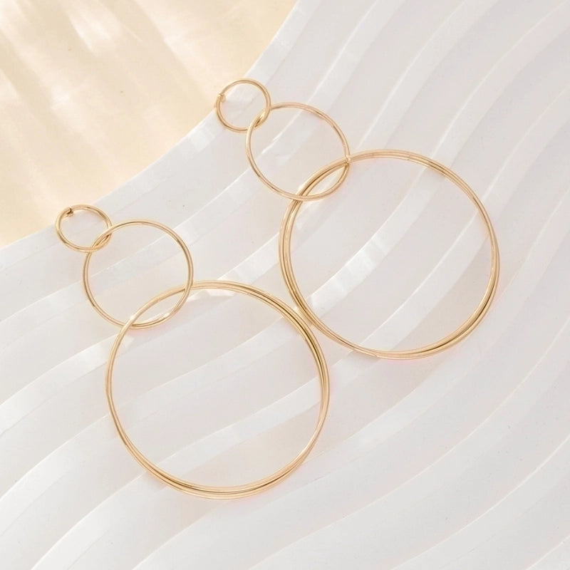 2 Pieces Elegant Lady Round Flower Snake Plating 316 Stainless Steel  Titanium Steel 18K Gold Plated Drop Earrings