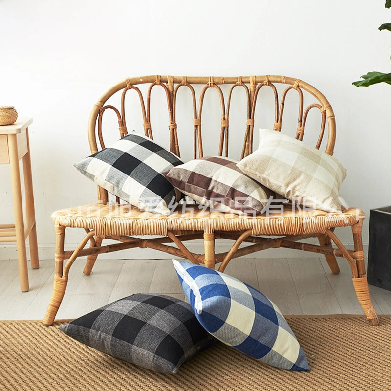 Yarn-dyed Striped Cotton And Linen Pillowcase Multicolor Multi-size Linen Plaid Pillow Home Pillow Cover Cushion