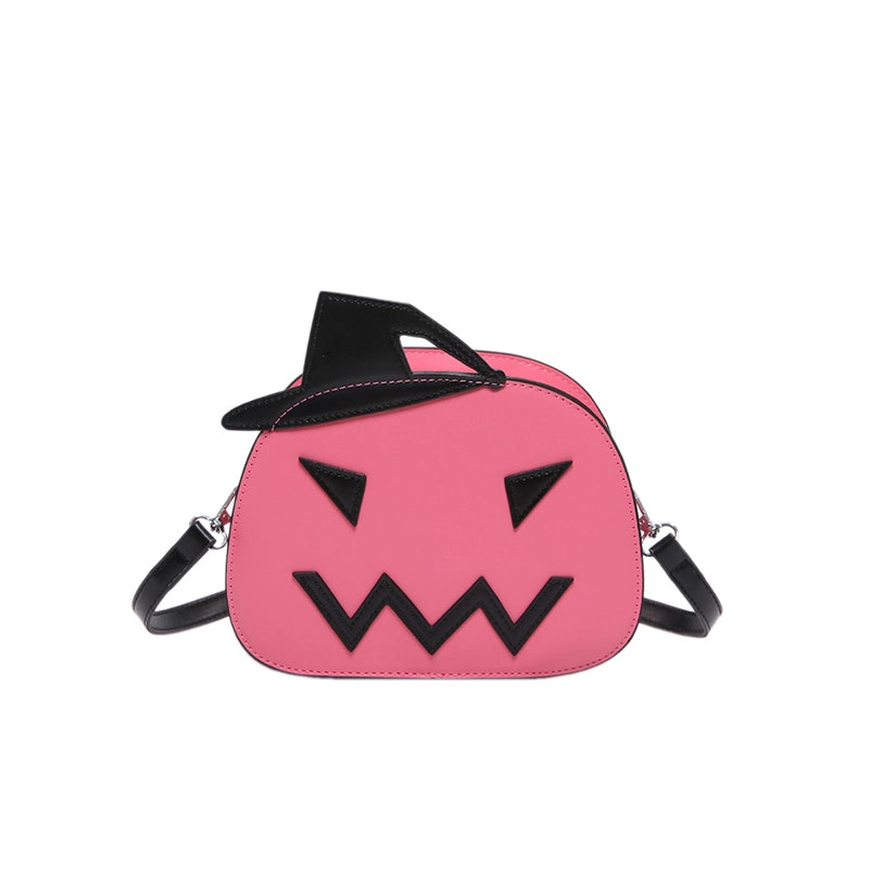 Halloween Women's Pu Leather Pumpkin Solid Color Streetwear Square Zipper Shoulder Bag Crossbody Bag