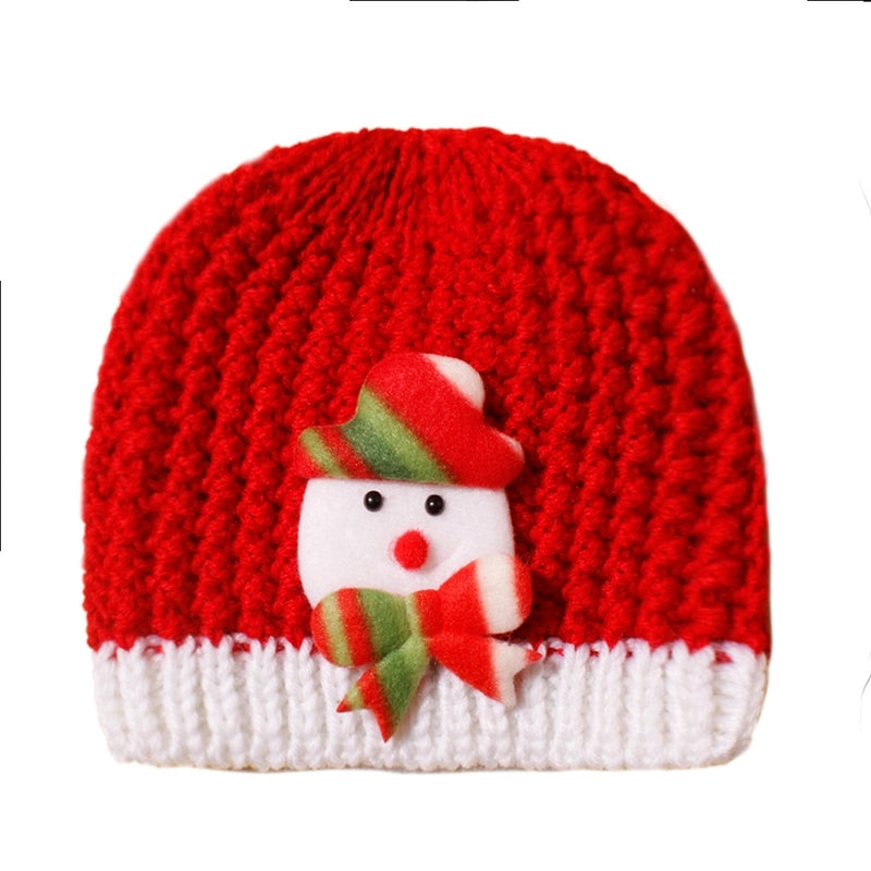 Children Unisex Cute Minimalist Santa Claus Snowman Elk Wool Cap
