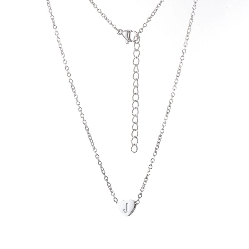 Stainless Steel Titanium Steel 18K Gold Plated Minimalist Letter Heart Shape None Pendant Necklace