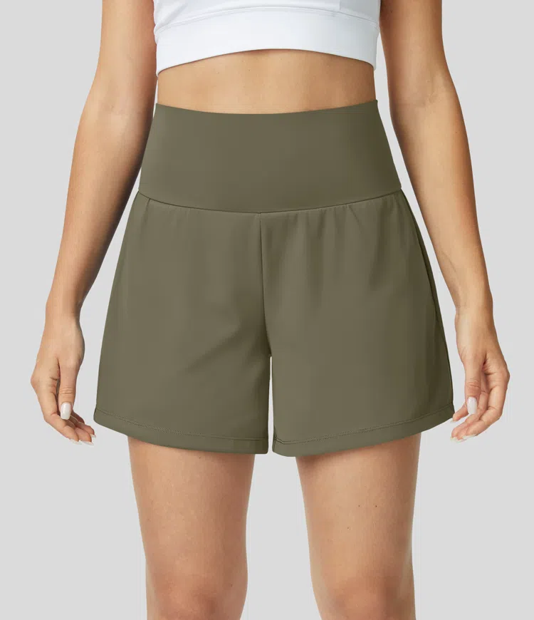 ⚡7 Packs for $24.98⚡Super High Waisted Back Pocket & Side Hidden Pocket 2-in-1 Yoga Shorts, 7/14 Color Sets