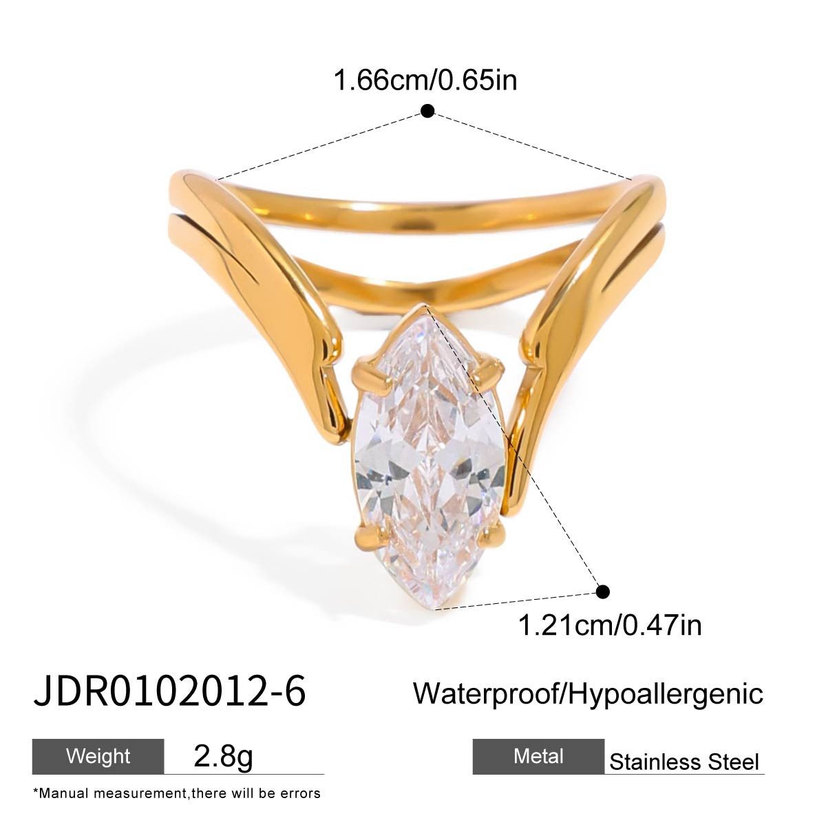 Jie Ding Zircon Ring Titanium Steel Female Ring Stainless Steel Jewelry