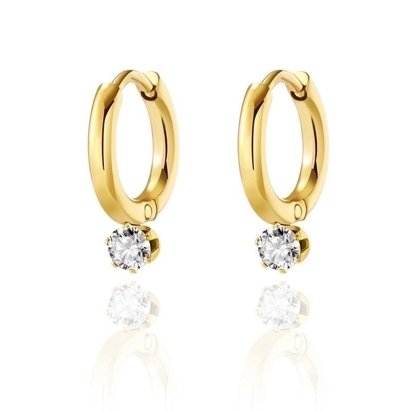 1 Pair Casual Oval Heart Shape Rectangle Enamel Plating Inlay 304 Stainless Steel Zircon Drop Earrings