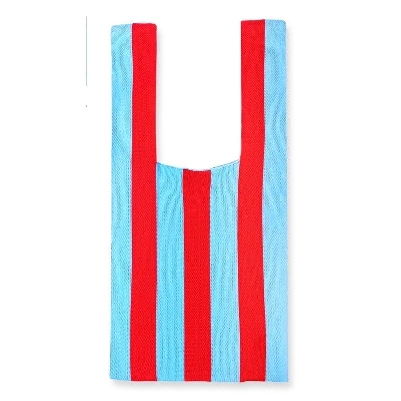 Women's Basic Stripe Polyester Shopping Bags