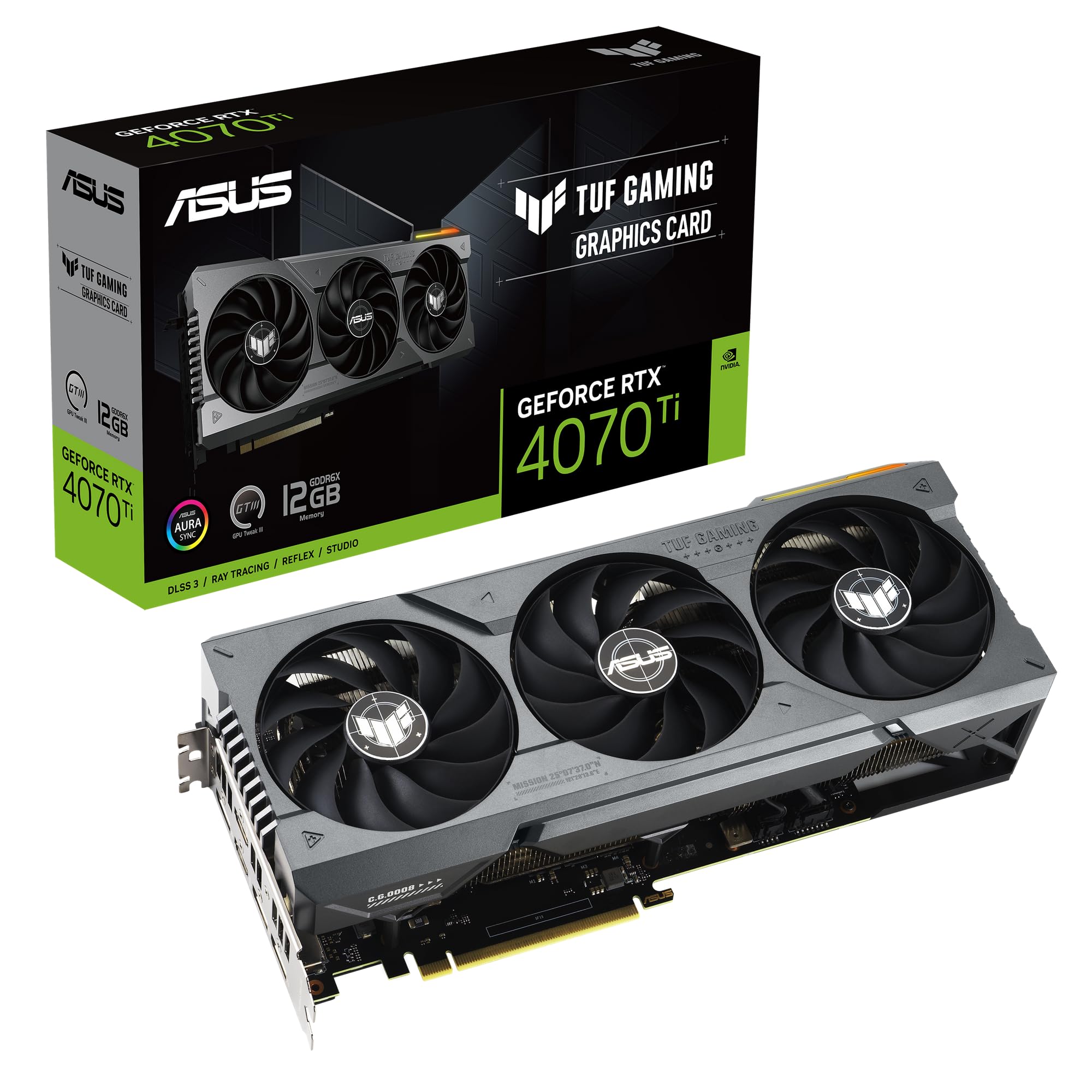 Asus TUF Gaming NVIDIA GeForce RTX™ 4070 OC Edition Tarjeta gráfica para Juegos (PCIe 4.0. 12 GB GDDR6X. HDMI 2.1. DisplayPort 1.4a)