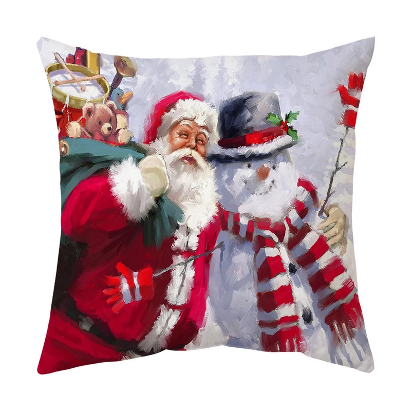 Fashion Christmas Tree Santa Claus Elk Polyester Pillow Cases