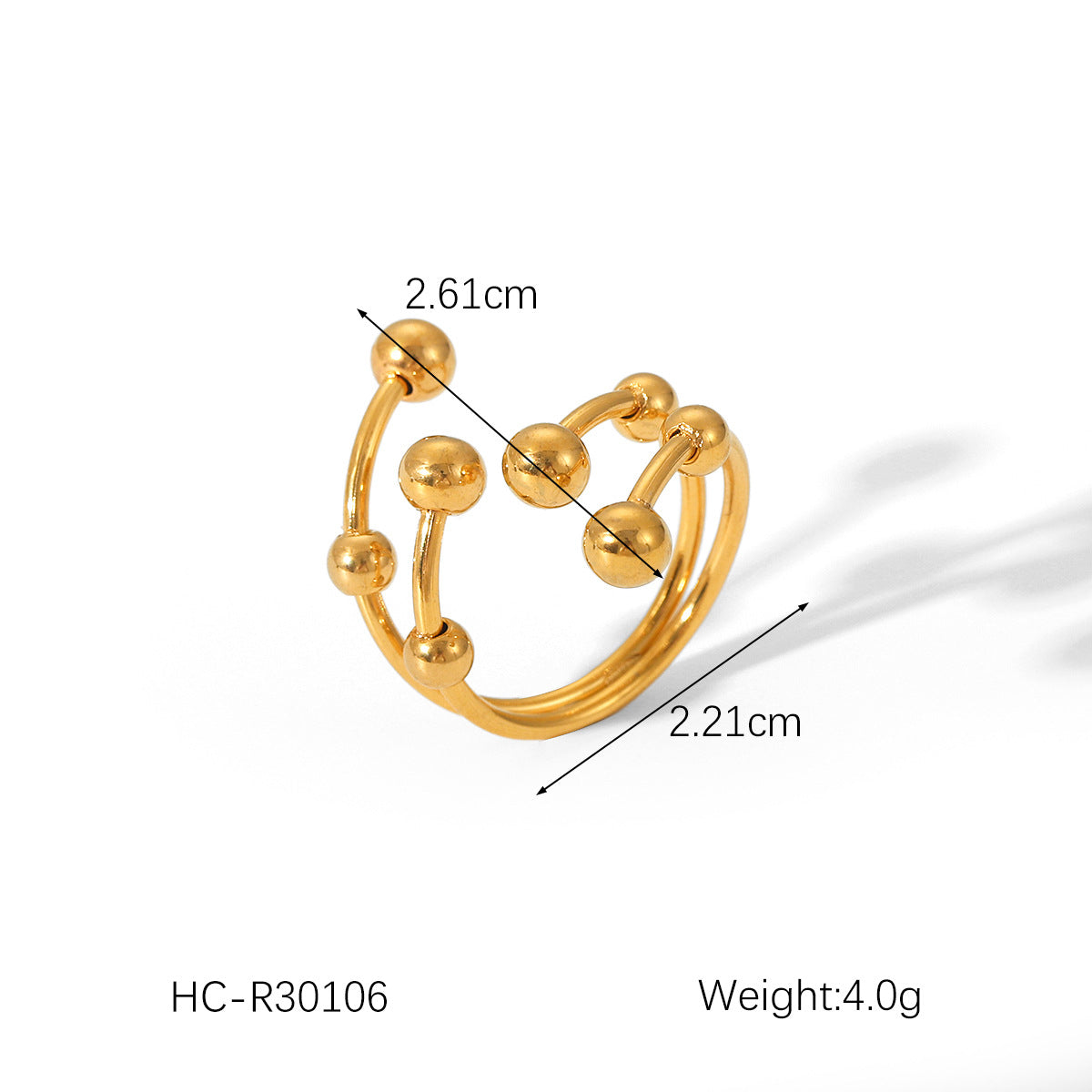Shell Love Stainless Steel Ring Female Pearl Open Ring Titanium Steel Ring