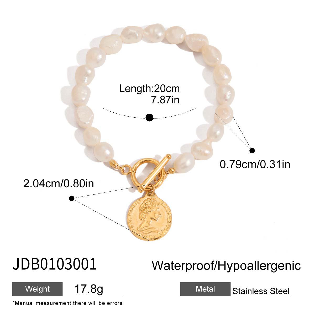 Jie Ding Finger Bracelet Hand Jewelry Stainless Steel Pearl Ring Titanium Steel Women