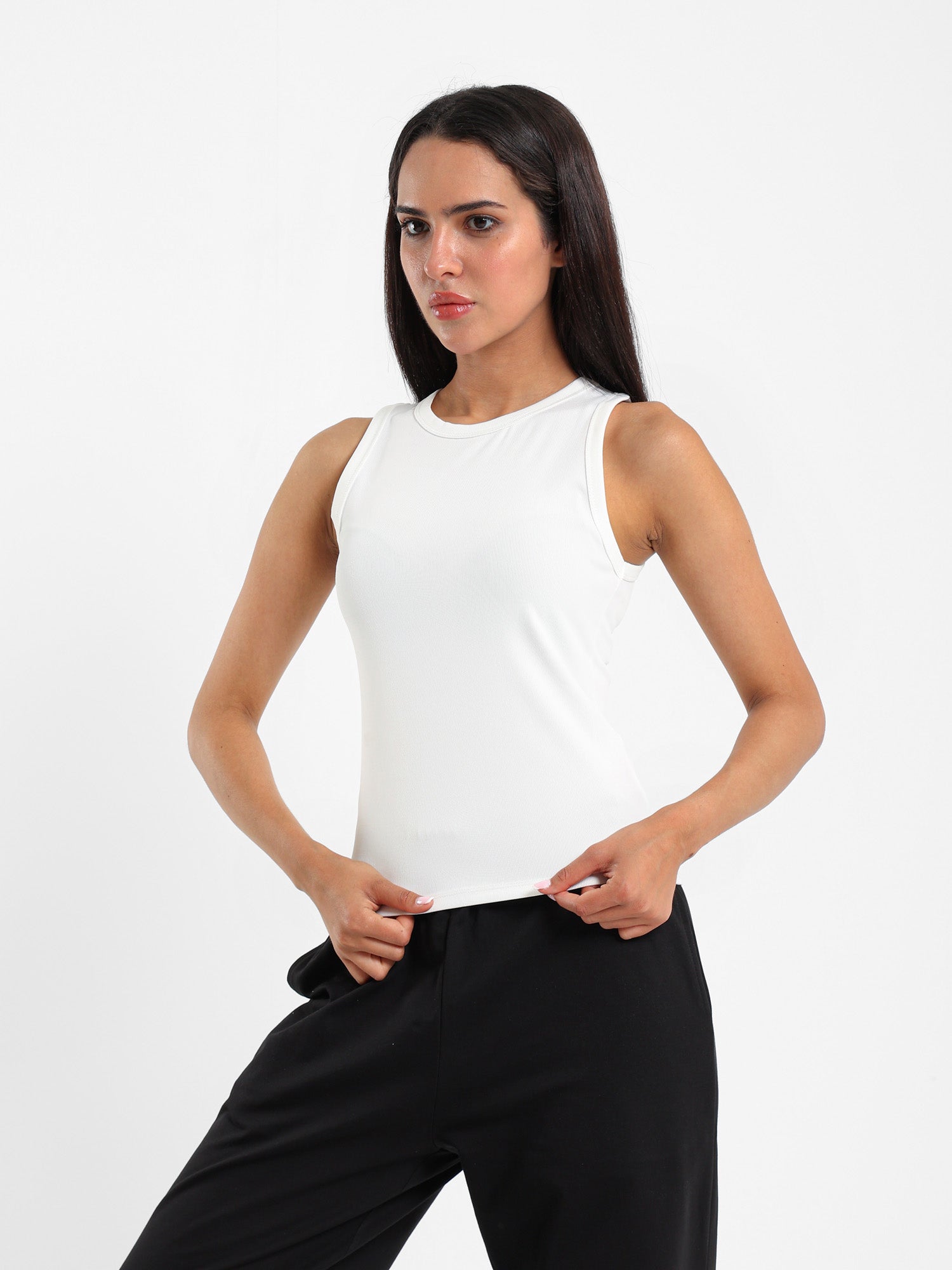 Slim Ribbed Halter Neck Top