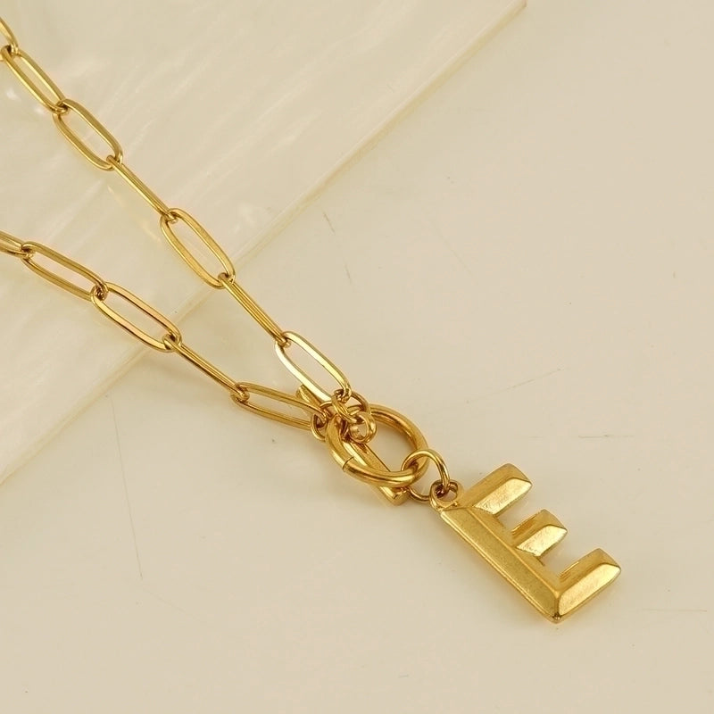 Fashion Letter Titanium Steel Plating Pendant Necklace 1 Piece