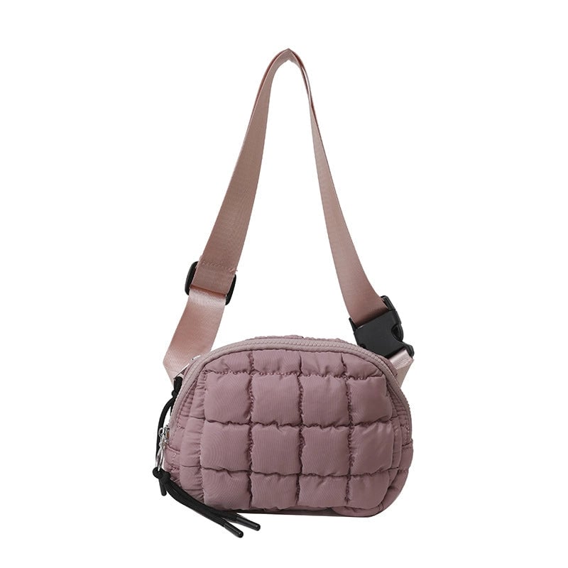 Women's Small Pu Leather Solid Color Elegant Square Zipper Crossbody Bag