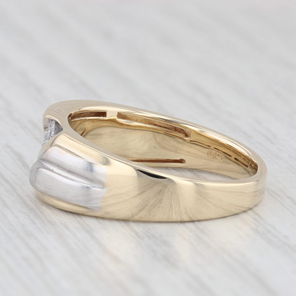0.20ctw Diamond Men's Ring 10k Yellow Gold Size 10.5 Wedding Band