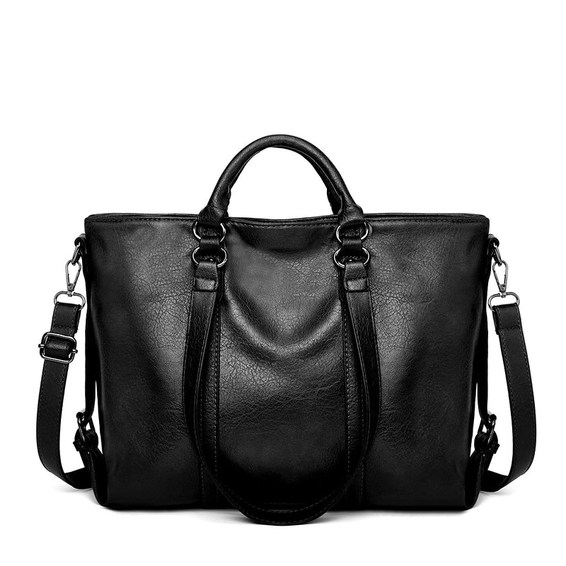 Women's Large PVC Solid Color Basic Classic Style Square Zipper Tote Bag