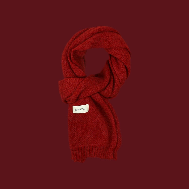 Women's Casual IG Style Lattice Solid Color Elk Knit Scarf Hat Beanie Hat