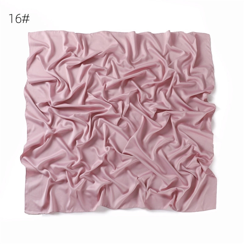 Women's Minimalist Solid Color Satin Silk Scarf