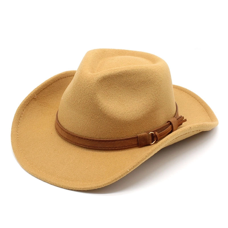 Women's New Denim Woolen Brimmed Jazz Top Hat Men's And Women's Chicken Heart Top Black Felt Hat Woolen Hat