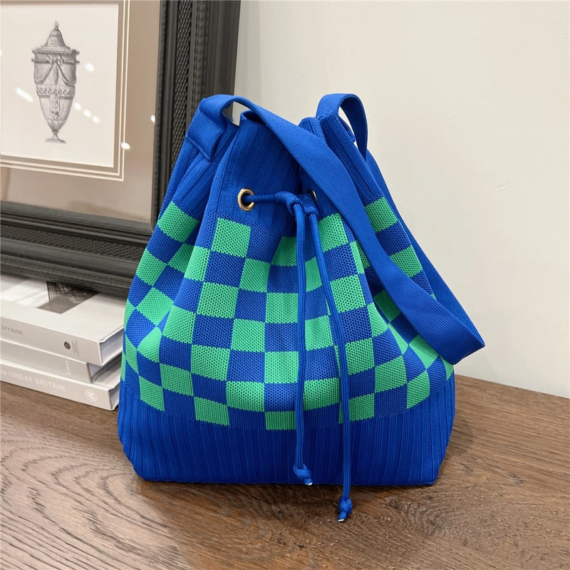 Women's Medium Knit Geometric Vintage Style Classic Style String Tote Bag