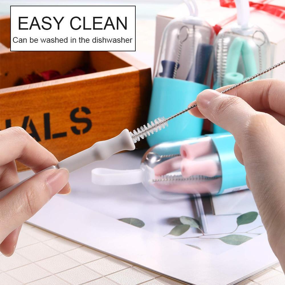 Silicone Straw Drinking Reusable.4PCS