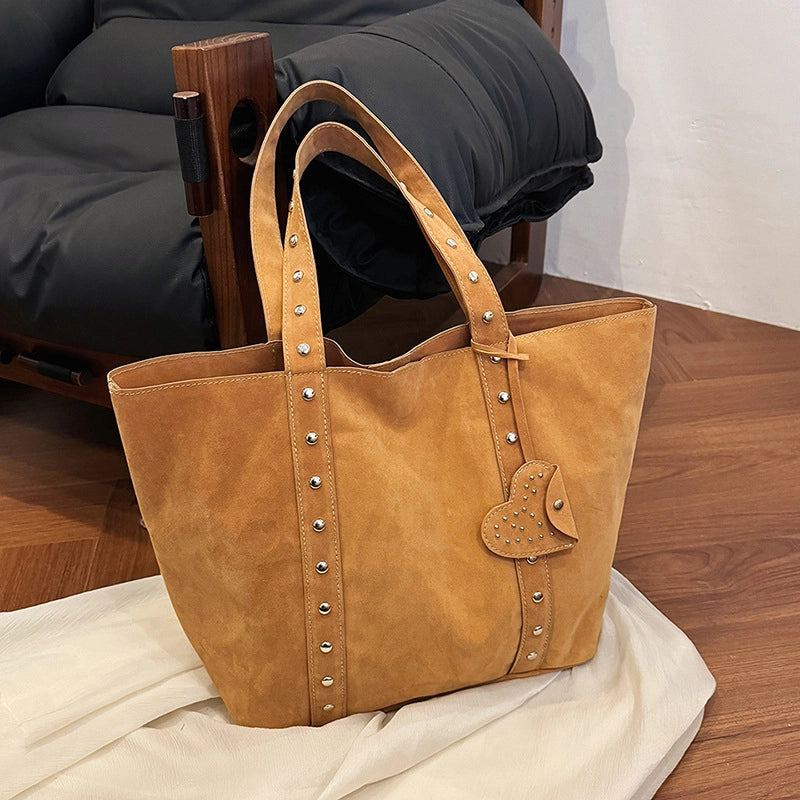 Women's Large Pu Leather Solid Color Elegant Streetwear Square Magnetic Buckle Tote Bag
